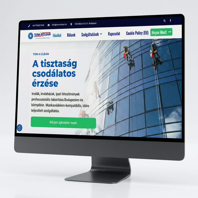 TomXClean weboldal screenshot